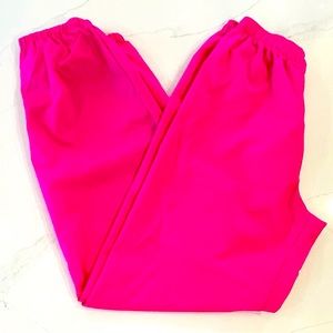Hot Pink Barbie Pink Neon ~ Vintage Downhill Racer Ski Pants XL